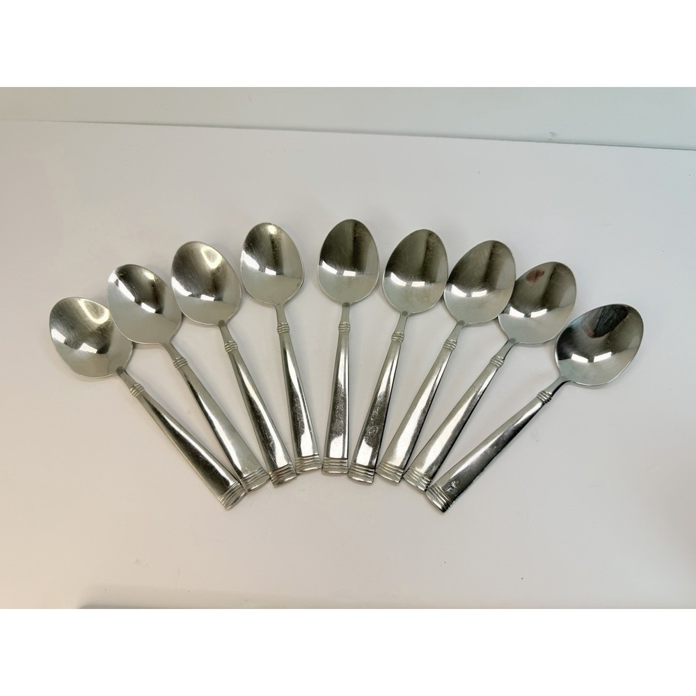 Wallace Napoli 18/10 Stainless Steel Teaspoons Set of 8 Glossy Silver